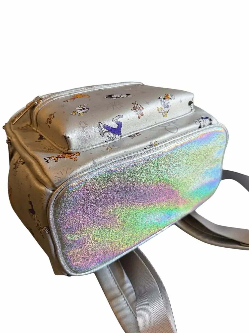 NWT Disney Parks Loungefly 100 commemorative Mini Backpack Silver